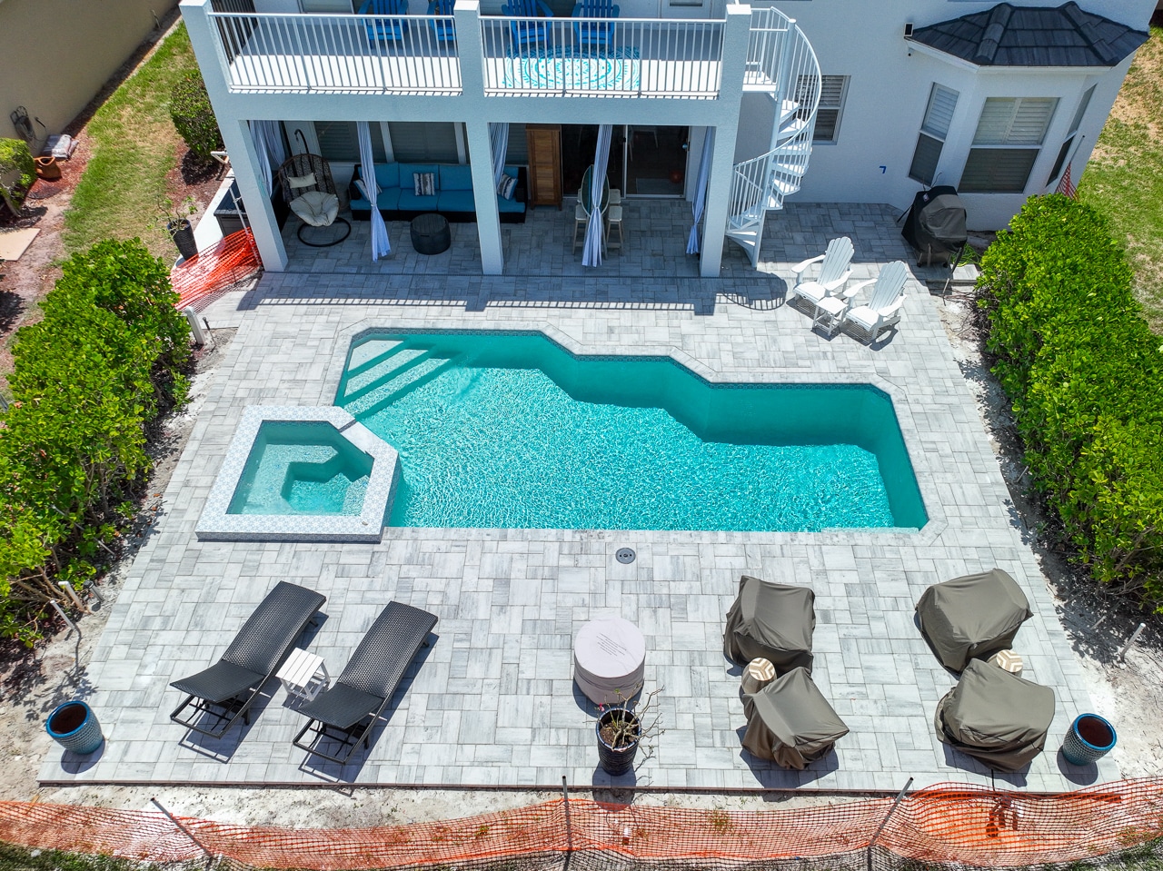 Aerial View of a Pool Deck