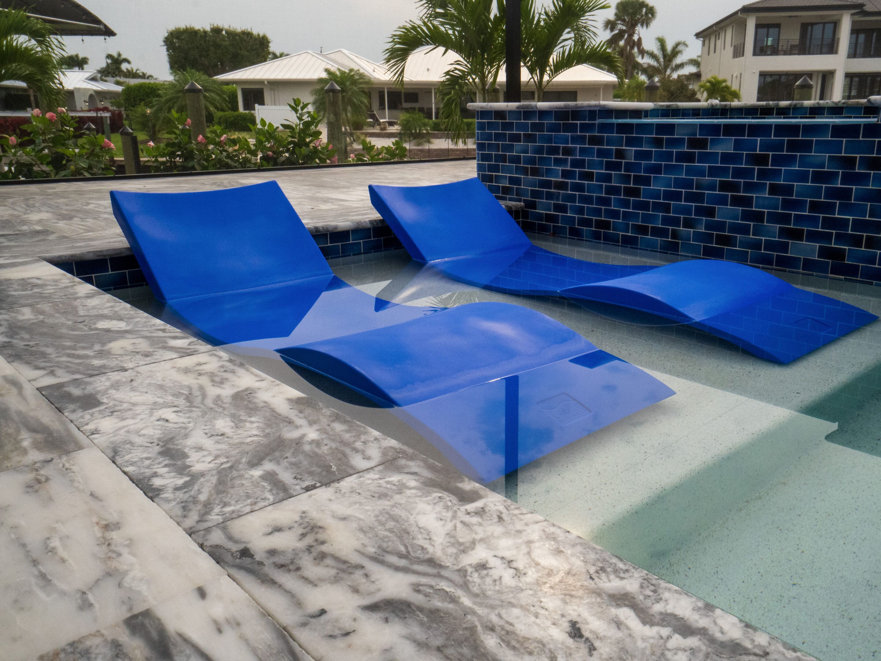 Ocean Blue Marble pool deck
